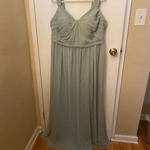 Azazie Evie bridesmaid dress, size 18, Agave (Sage green)